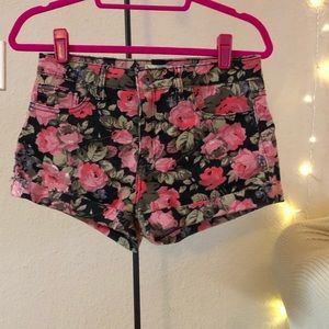 Forever21 Floral Denim Shorts